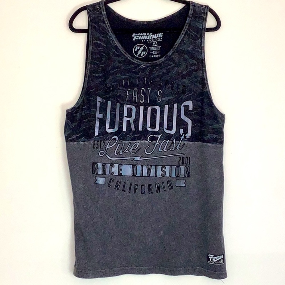 Affliction, Fast & Furious Sleeveless Tank, 2001 Race Division. Athletic Gym Y2K